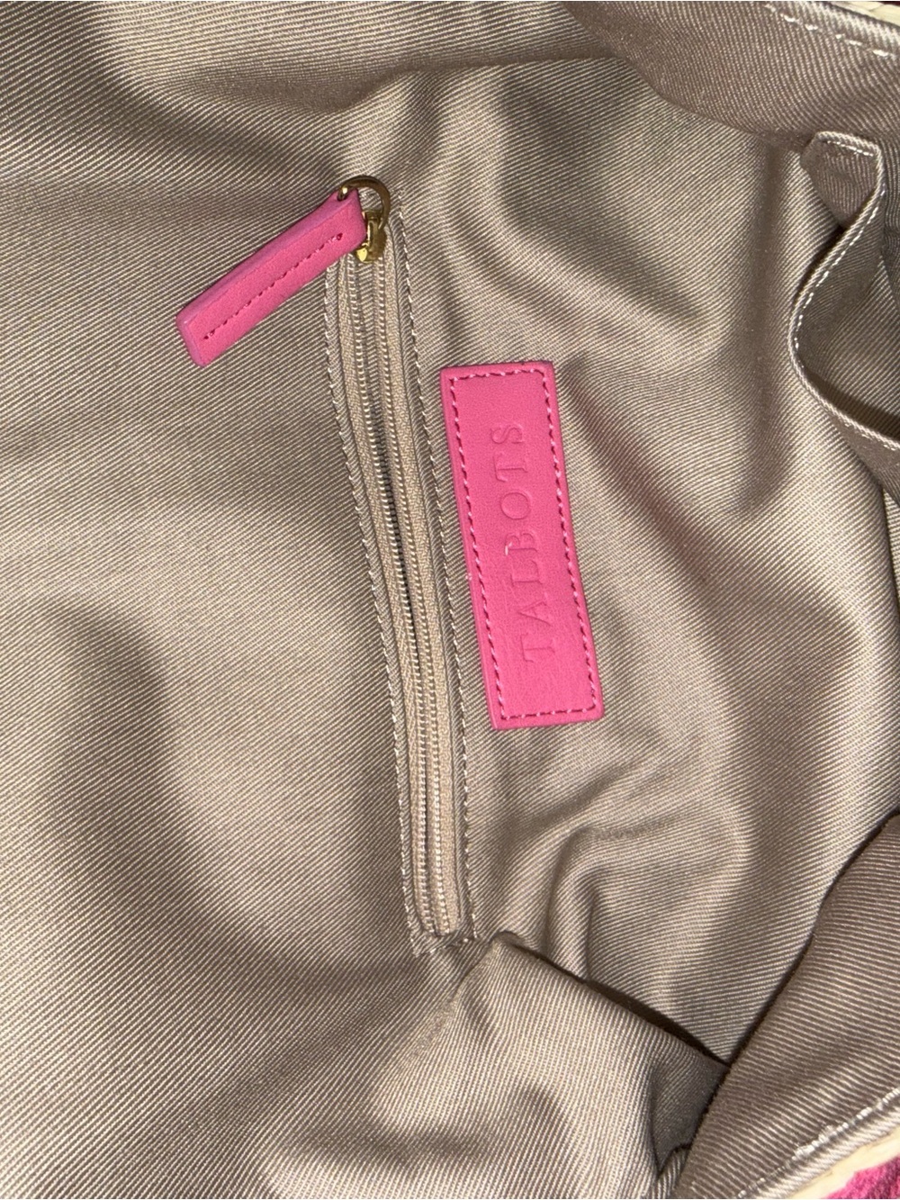 Talbots Pink and Cream Woven Crossbody Bag - Picture 3 of 4